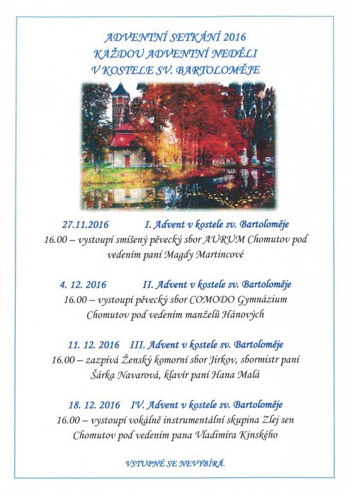 Adventy 2016 celkový přehled