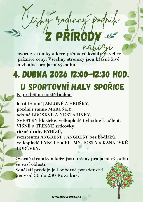 Český rodinný podnik nabízí ovocné stromy a&nbsp;keře k&nbsp;prodeji