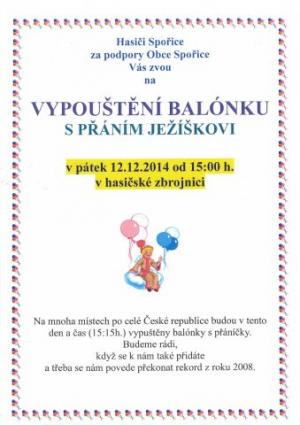 POZVÁNKA - VYPOUŠTĚNÍ BALÓNKŮ S PŘÁNÍM JEŽÍŠKOVI