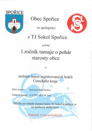 POZVÁNKA - Turnaj ve stolním tenise registrovaných hráčů