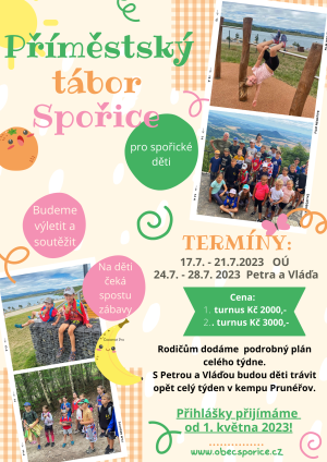 Příměstský tábor Spořice 2023 - plakát